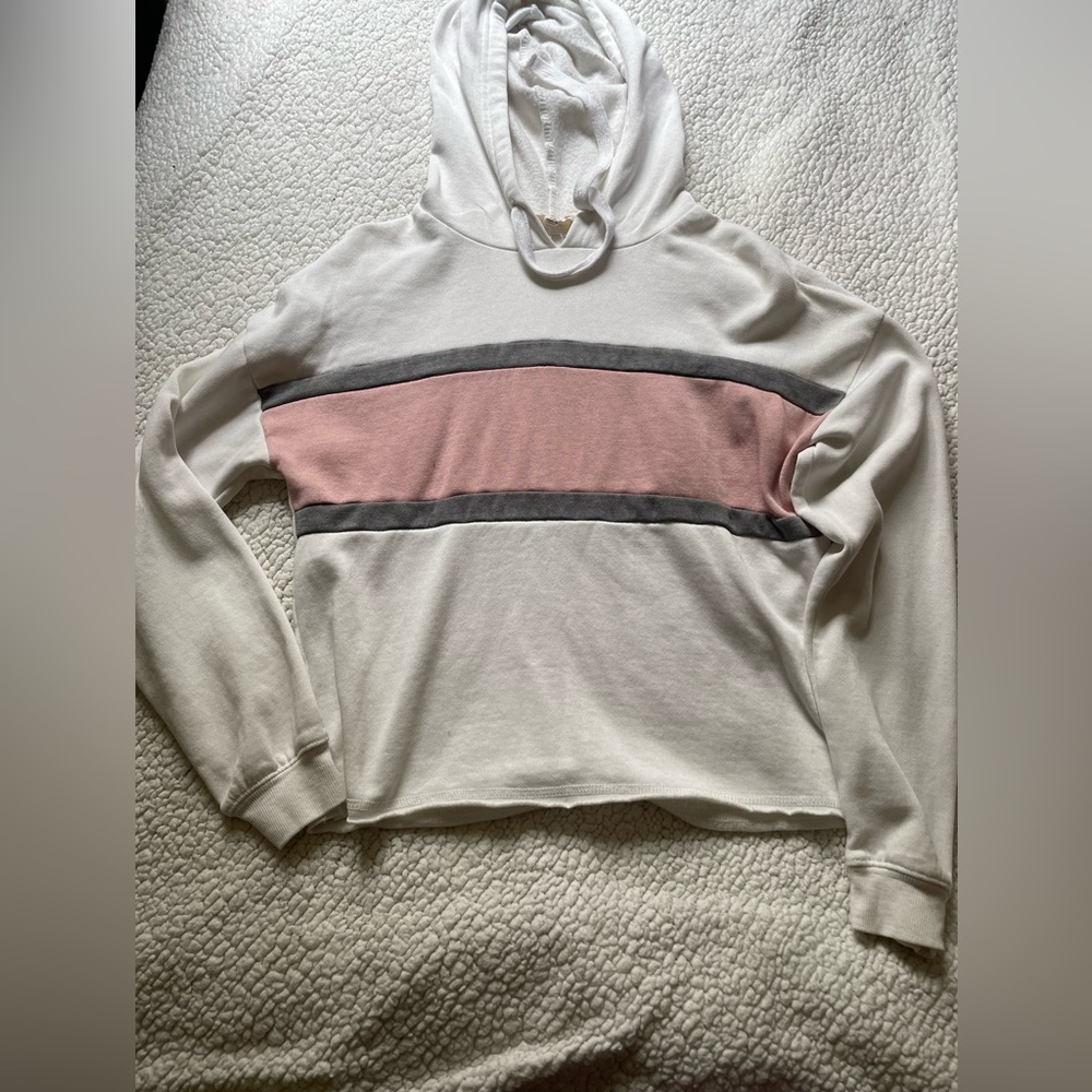 Cropped stripped hoodie